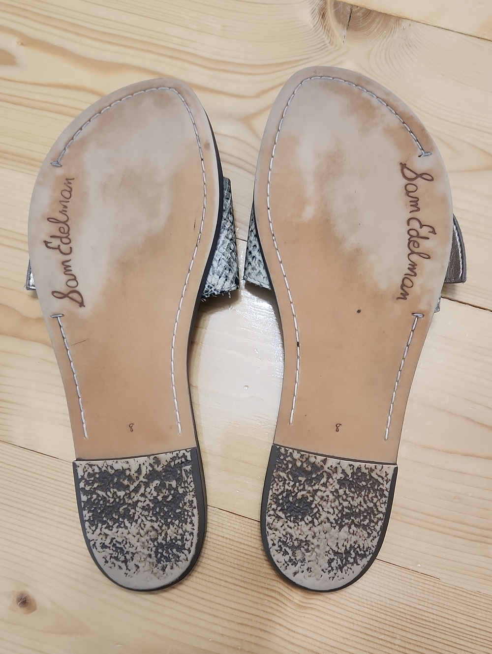 Sam Edelman Granada Snake Print Buckle Slide Sandals Size 8 - Picture 6 of 14